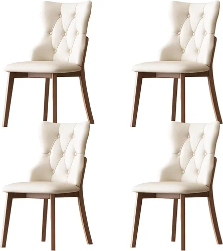 Vista 22 de Upholstered Dining Chairs with Backrest,Kitchen Chairs Leather,Living Room Chair with Wood Legs for Home, Restaurant, Hotel, Conference Room Grey