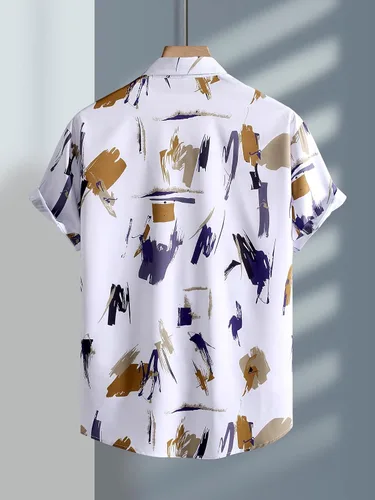 Vista 2 de SOLY HUX Men's Summer Tropical Print Short Sleeve Button Down Shirt Casual Shirts