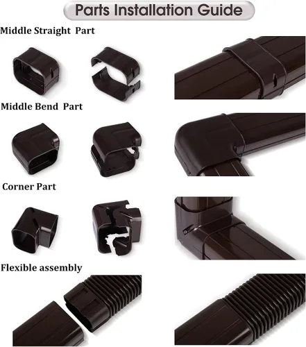 Vista 4 de LyPrem 3,0 m Mini juego de fundas para línea dividida 7,6 cm Kit de fundas de línea PVC para aire acondicionado mini dividido y central & Bomba