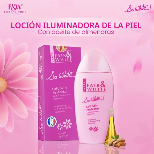 Vista 2 de Fair & White : blanco iluminador y leche corporal hidratante 16.9 onzas líquidas.
