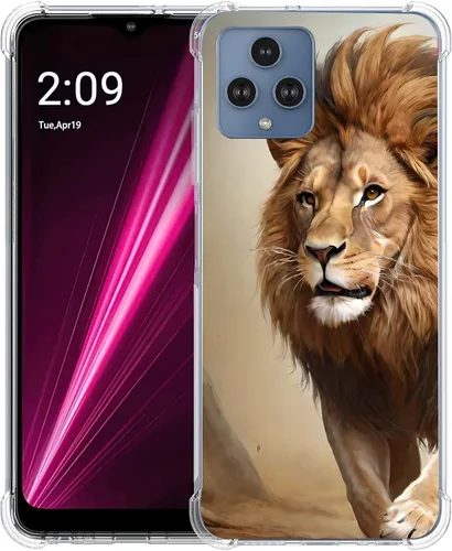 Vista 7 de Revvl 6 5G - Funda protectora de poliuretano termoplástico resistente a los arañazos y a prueba de golpes con diseño de mandala de pavo real