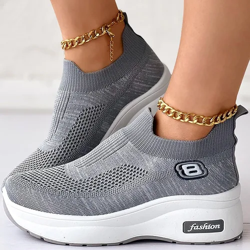 Vista 4 de Tenis altos blancos para mujer, zapatos para caminar para mujer, con soporte de arco y comodidad, zapatos casuales para mujer, zapatos casuales