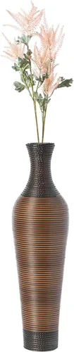 Vista 14 de Jarrón artificial de ratán de 38 pulgadas de alto en elegante color beige, pieza de declaración para decoración de sala de estar, entrada o pasillo