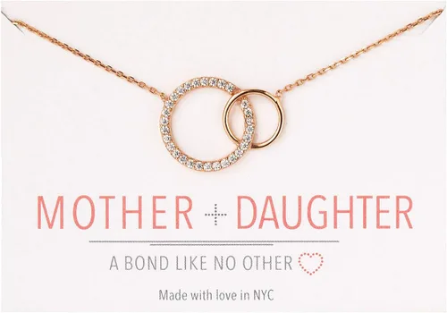 Vista 14 de A+O Regalos para mamá, regalo para madre e hija, collar de círculo entrelazado o pulsera