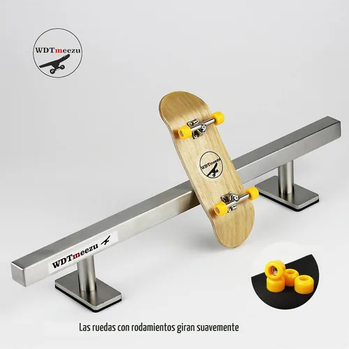 Vista 3 de Paquete de combinación de rodamiento de madera de 32 mm y riel plano de metal de 10" de largo de diapasón de Wdtmeezu