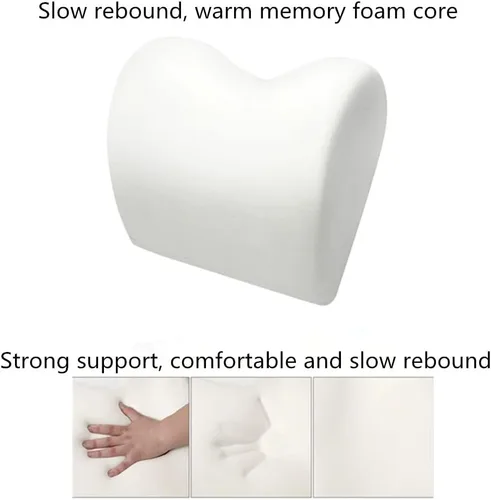 Vista 3 de Kit de almohada lumbar y cuello de automóvil, cojín ergonómico de espuma viscoelástica, alivia la fatiga de conducción, cómodo cuello y espalda