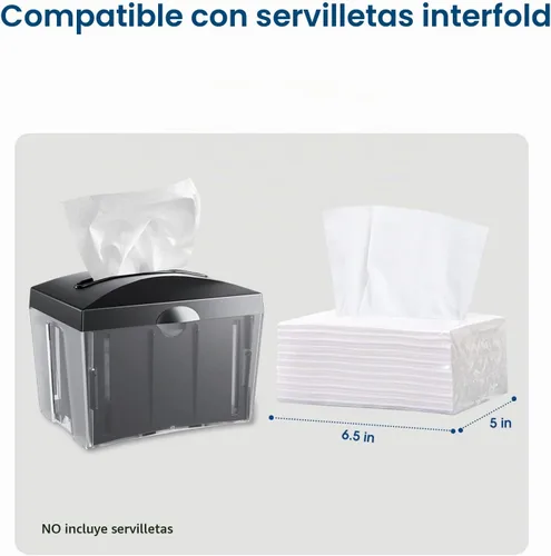Vista 2 de Dispensador de servilletas de mesa negro 8"x6.1"x6.5