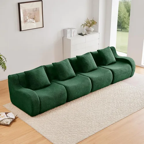 Vista 43 de Sofás de peluche sin hueso para sala de estar, juego de sofá modular negro con asiento profundo, sofá de gran tamaño, sofás para sala, cómodos sofás