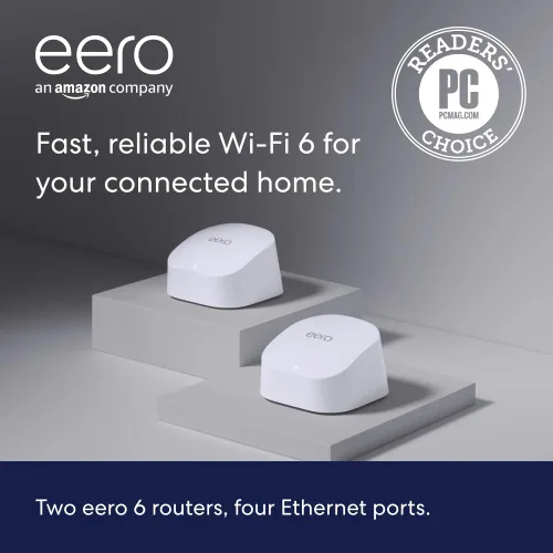 Vista 13 de Extensor de wifi Amazon eero 6 con 1 mes gratis de eero Plus (renovación automática): Agrega hasta 1500 pies cuadrados de cobertura Wi-Fi 6 a tu red