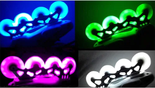 Vista 5 de Ruedas para patines en línea, paquete de 8 ruedas luminosas de repuesto para patines en línea con rodamientos