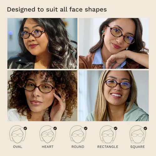 Vista 6 de livho Blue Light Glasses for Women – Y2K Aesthetic Frame with Blush Pink Case, 90s Vibe for Screen Time Blue Light Blocking