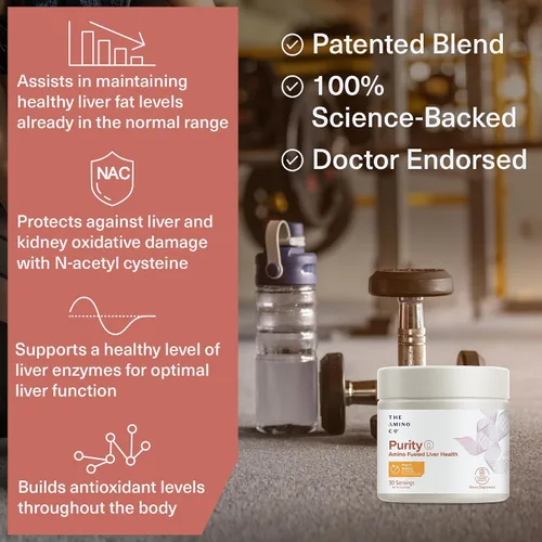 Vista 7 de The Amino CO. Purity - Suplemento de apoyo hepático con aminoácidos esenciales para limpieza de desintoxicación hepática - Aumenta la salud