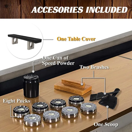 Vista 7 de Barrington Shuffleboard Multiple Styles, Classic Arcade Game Collection, Durable & Stylish Designs with Puck Sets, Perfect for Family Game Rooms