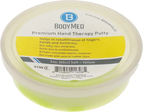 Vista 15 de BodyMed Masilla de terapia de manos premium, verde, 2 onzas, masilla de terapia firme y fortalecedora para rehabilitación física