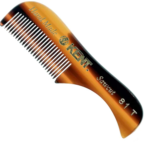Vista 13 de Kent Un peine de bolsillo para bigote de barba de grafito 81T para hombre, bolsillo dentado fino para aseo y peinado del vello facial. Hecho a mano