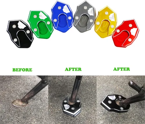 Vista 3 de Motocicleta Kickstand Extender Pie Lateral Soporte de Extensión Pad Placa de Soporte Para Kawasaki Z650 Z900 Z1000 Z1000SX ER-6N ZX6R ZX10R
