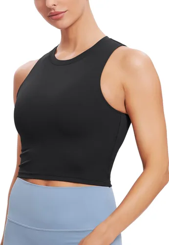 Vista 7 de Natural Feelings - Sujetadores deportivos sin mangas, con relleno extraíble, para mujer ombligueras para yoga, entrenamiento, correr