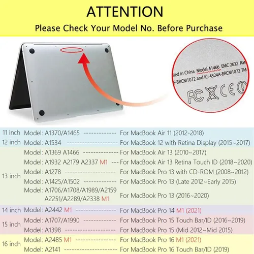 Vista 2 de Funda compatible con MacBook Pro de 13 pulgadas con CD-ROM (Modelo: A1278, versión antigua 2012 2011 2010 2009 2008), carcasa rígida de plástico Cara