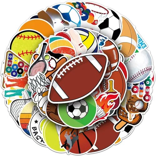Vista 15 de 50 calcomanías de béisbol, calcomanías de vinilo impermeables para decoración deportiva para laptop, teléfono, patineta, equipaje, calcomanías