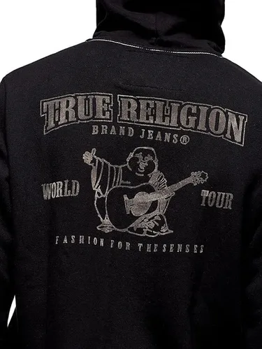Vista 10 de True Religion - Sudadera con capucha y cremallera con logotipo de Buda para hombre