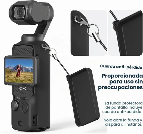 Vista 3 de Funda protectora de silicona para DJI Osmo Pocket 3 Accesorios Negro