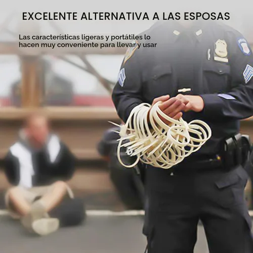 Vista 5 de Esposas con correas flexibles de 35.4", 20 piezas. Esposas de precinto con cierre de mano resistentes de alta resistencia, desechables, de nylon