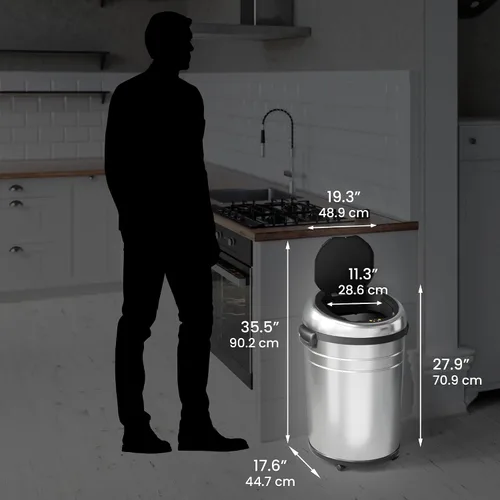 Vista 6 de iTouchless - Basurero de cocina con sensor automático con capacidad de 13 galones y filtro de olor