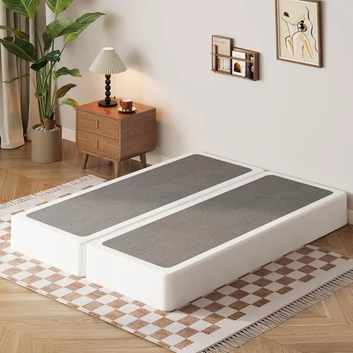 Vista 12 de EMODA Base de cama de metal resistente de 4 pulgadas con cubierta de tela, fácil montaje