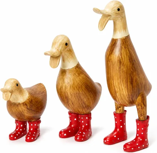 Vista 12 de Pato con botas, decoraciones de patio, arte de jardín, patos charcos con botas de agua manchadas lindas - Individual - Estatuas de decoración