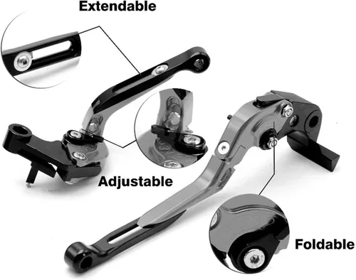 Vista 3 de Palanca de freno de embrague plegable ajustable para motocicleta para Yamaha FZ6 FZ 6 FAZER 2004 2010 XJ6 FZ6R 2009 2020 FZ8 2011 2015 (color : 1)