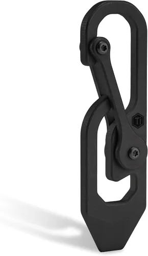 Vista 11 de KeyUnity Herramienta de llavero de mosquetón de titanio, 3 funciones en 1 multiherramienta para transporte diario (KU06BK)