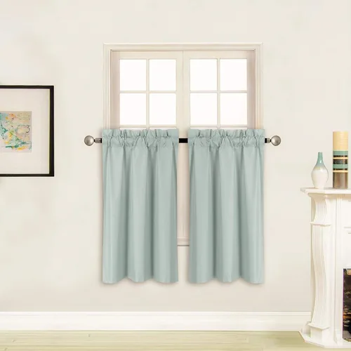 Vista 30 de Better Home Style - Cortina aislante para ventana, 2 paneles, 100% opaca, paneles cortos para cocina, baño o cualquier ventana pequeña