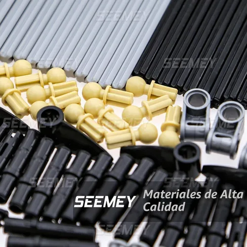 Vista 4 de SEEMEY Ladrillos de conectores de eje 884pcs compatibles con piezas