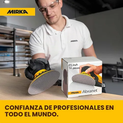 Vista 8 de Mirka Abranet - Disco de red de 5 pulgadas, grano 80, discos de lija con gancho y bucle, 50 unidades, 9A-232-080