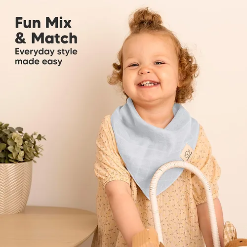 Vista 8 de KeaBabies - Paquete de 8 baberos de muselina para babear, dentición, baberos de muselina bandana para bebés, niños, niñas, recién nacidos