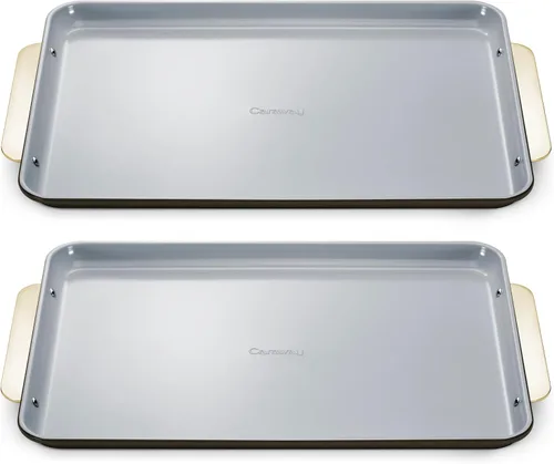 Vista 31 de Caraway Bandeja pequeña de cerámica antiadherente para hornear (9 x 13 pulgadas), no tóxica, sin PTFE ni PFOA, apta para horno, núcleo de acero Negro