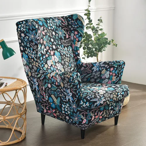 Vista 15 de Eco-Ancheng Funda para silla Wingback, 2 piezas, respaldo de ala, fundas de elastano para sillón con respaldo de ala, fundas para sillón con parte