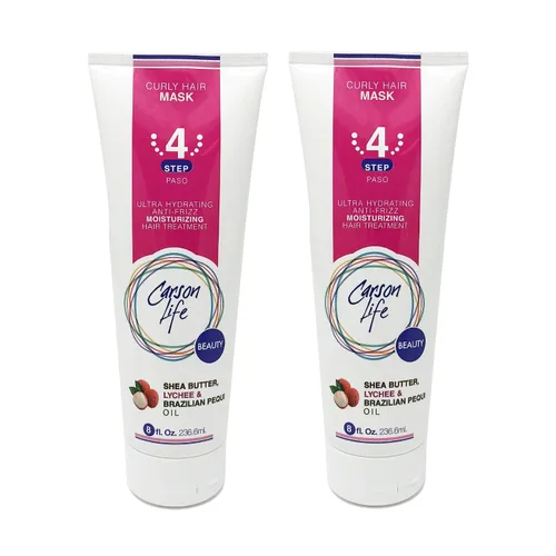 Vista 6 de Carson Life Acondicionador para cabello rizado, sin parabenos ni sulfatos, 10 onzas, diseñado para cabello rizado y ondulado, manteca de karité