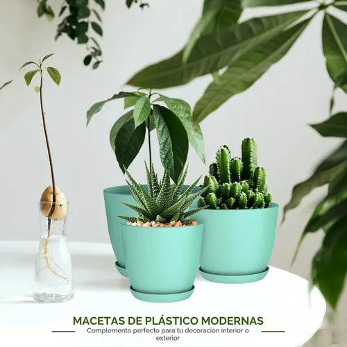 Vista 5 de Utopia Home - Macetas de Interior con Drenaje - Macetas de Flores de 7/6.6/6/5.3/4.8 Pulgadas para Plantas de Interior - Juego de 5 Macetas