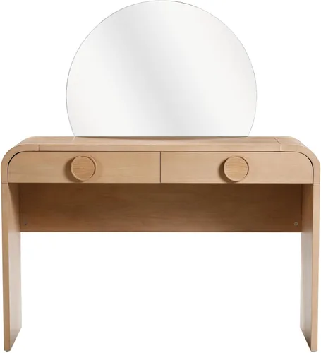 Vista 3 de TOV Furniture Moonrise - Escritorio de tocador con 2 cajones de ceniza natural