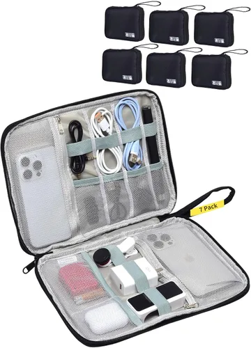 Vista 7 de 1 paquete de organizador de viaje electrónico bolsa de almacenamiento de cable de accesorios técnicos Large Travel Cable Organizer Pouch