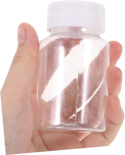 Vista 3 de 10 botellas vacías con tapas para medicamentos, botella de viaje, recipientes de plástico transparente, contenedores de maquillaje, botellas
