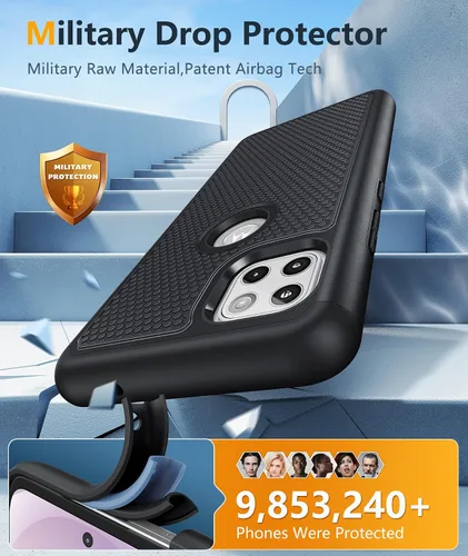 Vista 4 de BNIUT Funda para Motorola One 5G Ace (One 5G UW Ace): Funda Protectora de Doble Capa de Servicio Pesado para Teléfono Celular a Prueba de Golpes