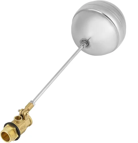 Vista 8 de Oumefar Válvula de flotador de latón DN15 G1/2 Rosca macho Bola de flotador de acero inoxidable Interruptor sensor de agua para tanque de agua