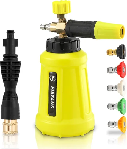 Vista 9 de Cañón de espuma FIXFANS con adaptador de repuesto para Portland Husky Ryobi Wide Neck Pressure Washer Snow Foam Lance, Heavy Duty Power Washer