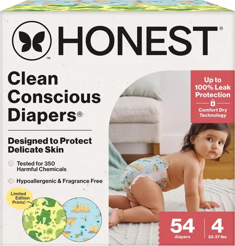Vista 23 de The Honest Company Clean Conscious - Pañales para pieles delicadas, hasta un 100% a prueba de fugas, hipoalergénicos, sin fragancia, género neutro