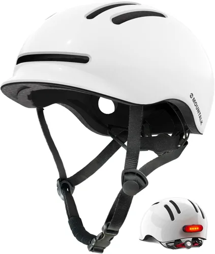 Vista 7 de MOUNTALK Cascos de bicicleta para adultos, hombres y mujeres, casco de bicicleta para hombres/mujeres con luz magnética, casco para jóvenes