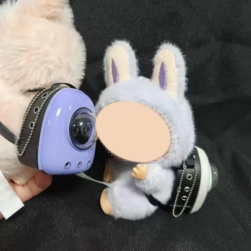 Vista 3 de Mochila de muñeca para Labubu, mini mochila llavero para disfraz de Labubu, lindas bolsas de muñeca para accesorios Labubu