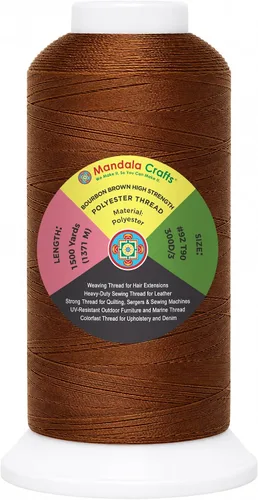 Vista 53 de Mandala Crafts Airforce Blue Tex 70 - Hilo de poliéster para tapicería 1500 Yds T70 UV Resistant Strong Thread for Leather Sewing, Marine