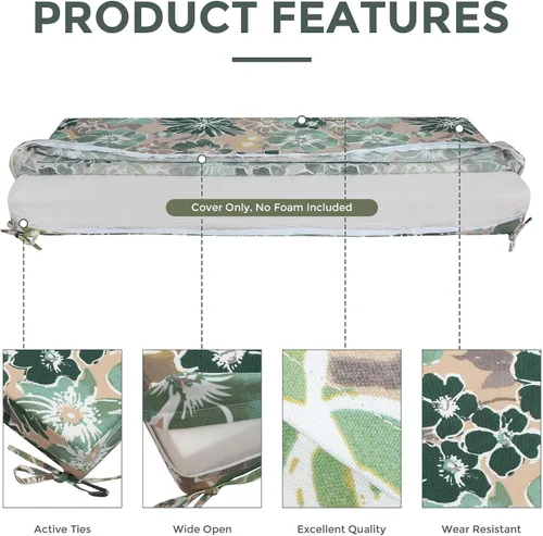 Vista 5 de Magpie Fabrics - Fundas de cojín para bancos del patio o sofás biplaza (solo funda de repuesto, sin inserto!), funda de cojín de columpio resistente